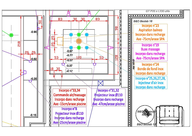 Extrait plan d'incorporation spa intérieur